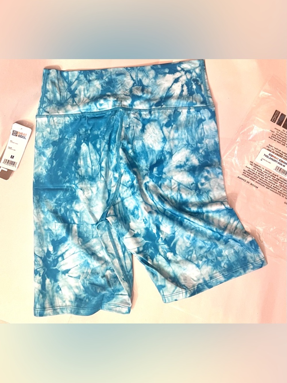 32 Degrees Blue Tie-Dye Bike Shorts